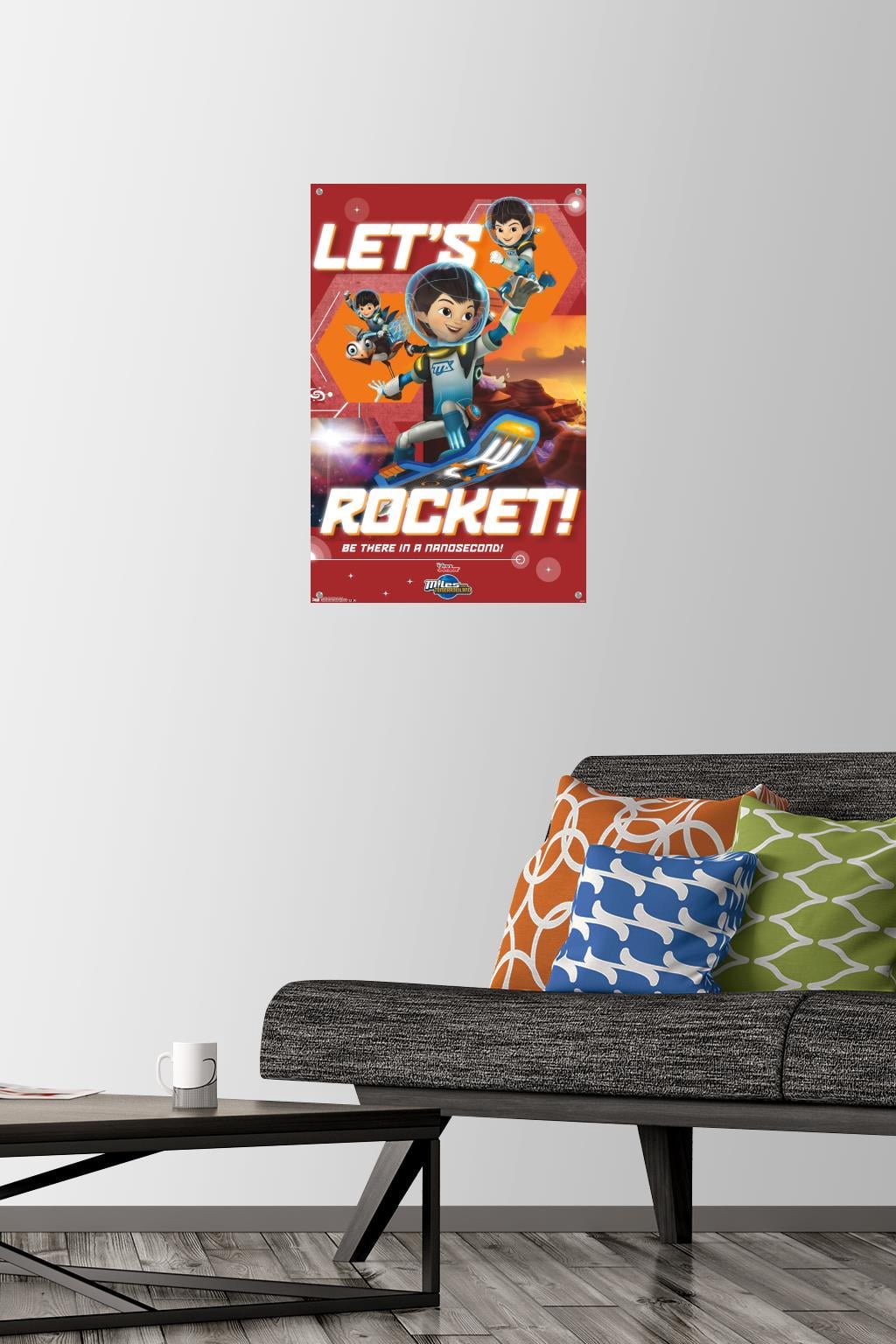 Disney Miles from Tomorrowland - Rocket Wall Poster with Push Pins, 14.725" x 22.375"