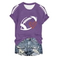 thumbnail image 2 of shoper Womens Game Day Shirt Football Heart Print Raglan Short Sleeve Tee Sporty Baseball Style Tops for Country Concert Casual Mom Wife Gift, 2 of 4
