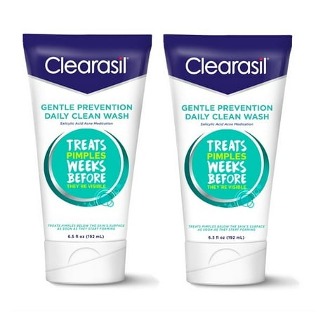 (2 pack) (2 pack) Clearasil Gentle Prevention Daily Clean Acne Face Wash, 6.5oz