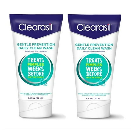 (2 pack) Clearasil Gentle Prevention Daily Clean Acne Face Wash,