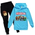 thumbnail image 1 of ROBLOX-Conjunto de ropa para niños pequeños, Sudadera con capucha y pantalones de dibujos animados, de 2 piezas chándal, disfraz de Cosplay, 1 of 4