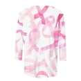 thumbnail image 3 of Abomasnow Women's Fashion Breast Care Print Round Neck Three Quarter Sleeve 3/4 Sleeve T-shirt Top, 3 of 4