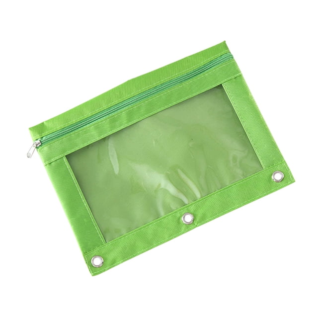 Folders for Documents Three Hole Pencil Case Zipper Transparent File Storage Bag Detachable Folder Large Capacity Pencil Case