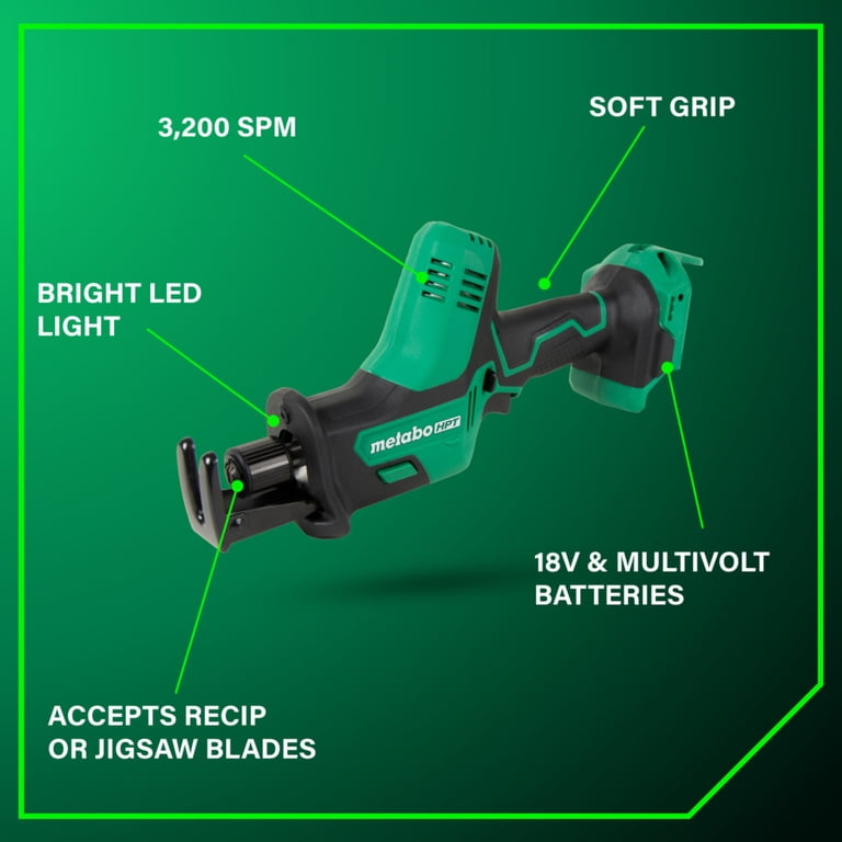 Metabo HPT 18V Cordless Reciprocating Saw, Sub-Compact photo 3