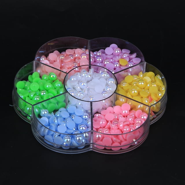 Imitation Beads,Colorful Semicircle Plastic Flat Imitation Necklace Accessories DIY Jewelry Accessories Professional Grade