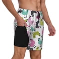 thumbnail image 3 of Picia Funny Chicken pattern Mens Swim Trunks with Compression Liner Stretch Beach Shorts Quick Dry with Zipper Pockets No-Chafing Board Shorts-Small, 3 of 9