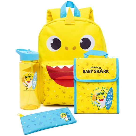 Baby Shark Ensemble de Sac à Dos Unisexe pour Enfants Multicolore 4 Pcs
