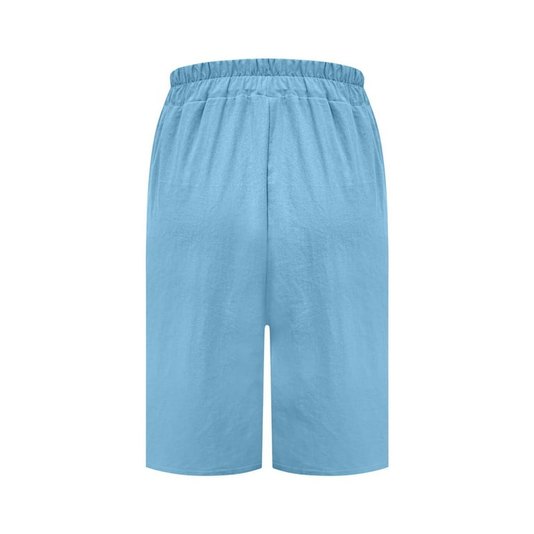 Soft Capris Sweat Pants for Women Summer Shorts for Women, Elastic