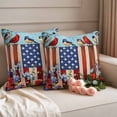 thumbnail image 2 of Independence Day Outdoor Waterproof Pillow Covers, 4th of July Bird USA Flag Flower Bird Decorative Square Throw Pillowcase Sofa Cushion Sham for Patio/Couch/Chair, 16"x16" 2 Pack, 2 of 8