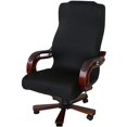 thumbnail image 1 of Funda de silla de computadora de oficina (negro L), universal reemplazable, desmontable, giratoria, escritorio elástico, funda de sillón de jefe, pantuflas, 1 of 5