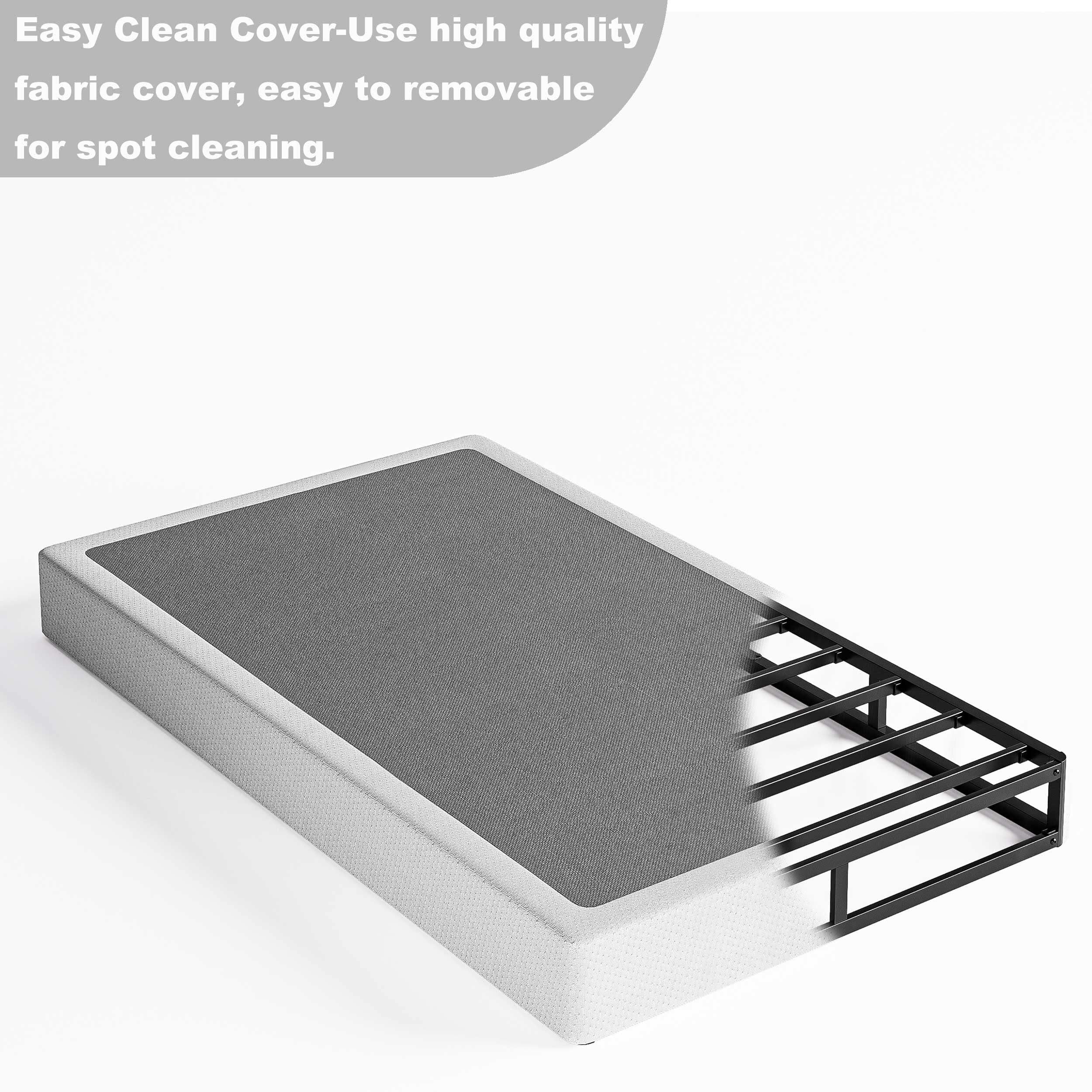 ULIESC 9 Inch Twin Box Spring, Twin Size Box Spring Only, Metal Box Spring Twin with Fabric Cover, Sturdy Mattress Foundation, Noise Free, Non-Slip, Easy Assembly