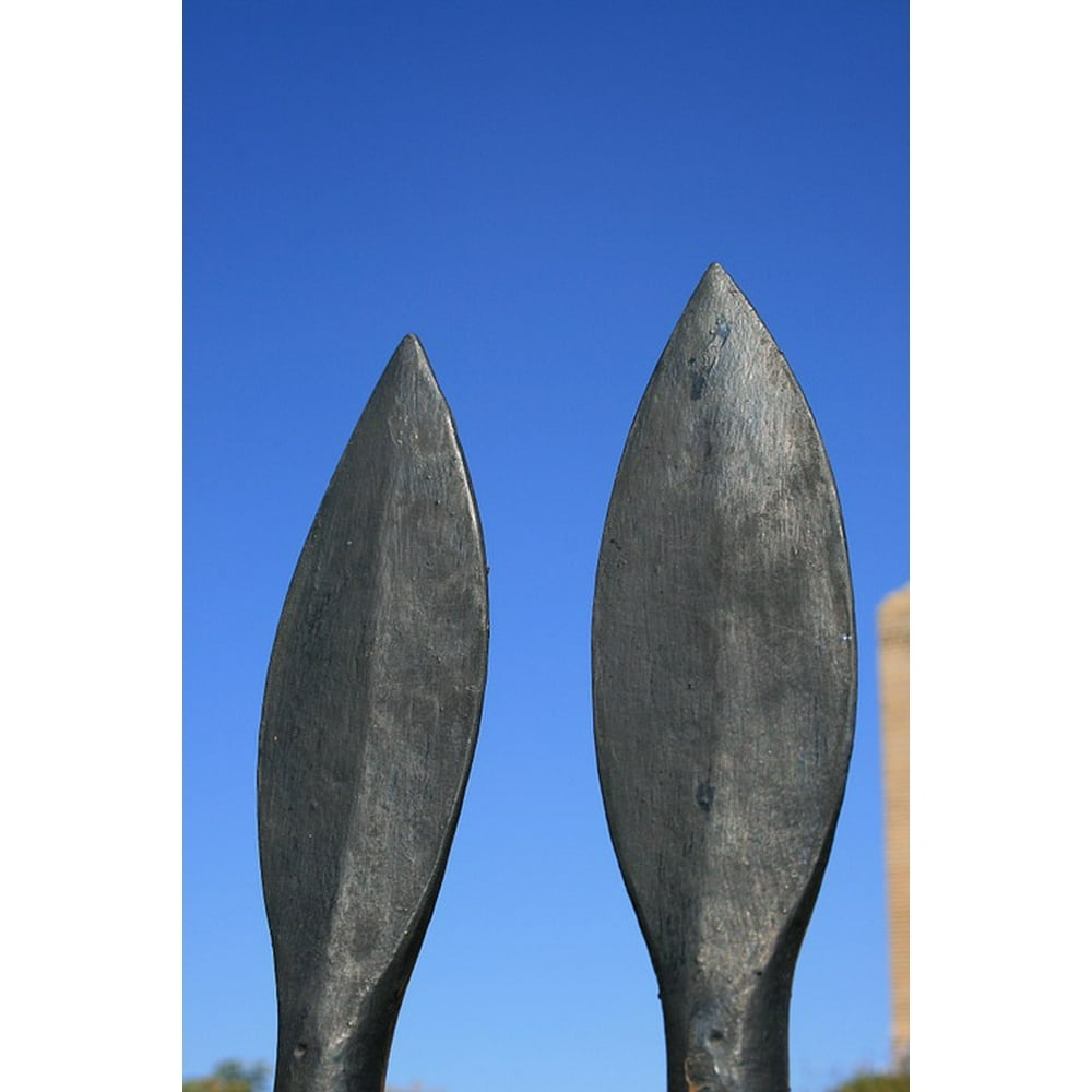 Metal Lance Fence Weapon Assegai Tips Tips12 Inch BY 18 Inch Laminated