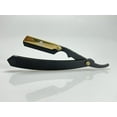 thumbnail image 6 of Professional Black Gold Straight Folding Barber Shaving Razor with 100 Shark Blades Pack, 6 of 6