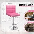 thumbnail image 4 of Homall Bar Stools Set Of 2 Modern PU Leather Height Adjustable Swivel Barstools, Hydraulic Kitchen Counter Square Island BarStool With Back,Blue, 4 of 7