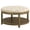 Summer Sand, variant on SONGMICS Storage Ottoman with Solid Wood Frame, Round Upholstered Ottoman Coffee Table, Footrest, Tufted Cushion, Easy Assembly, Slate Gray