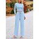 thumbnail image 3 of Conjunto de Mujer PRETTYGARDEN Top Corto y Pantalones Anchos Azul Claro M, 3 of 8