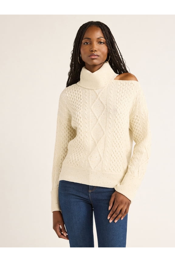 Sofia Jeans Women's Cozy Shine Sweater with Long Sleeves, Mid-weight, Sizes XS-XXXL
