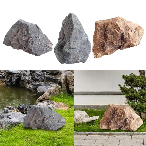 Dserhfy Artificial Rock for Landscaping Realistic Fake Rock Foam Well Covers Decor Faux Garden Stone for Yard Pond Decoration
