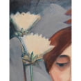 thumbnail image 2 of Dorothea Maetzel-Johannsen 12x14 Black Ornate Wood Framed Double Matted Museum Art Print Titled: Flowers and Female Head (1921), 2 of 5