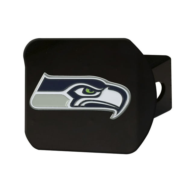 Fan Mat 22613 Housse d'Attelage de Remorque pour Récepteur de 2 Pouces; Logo NFL Seattle Seahawks sur Noir; Chromé; Métal