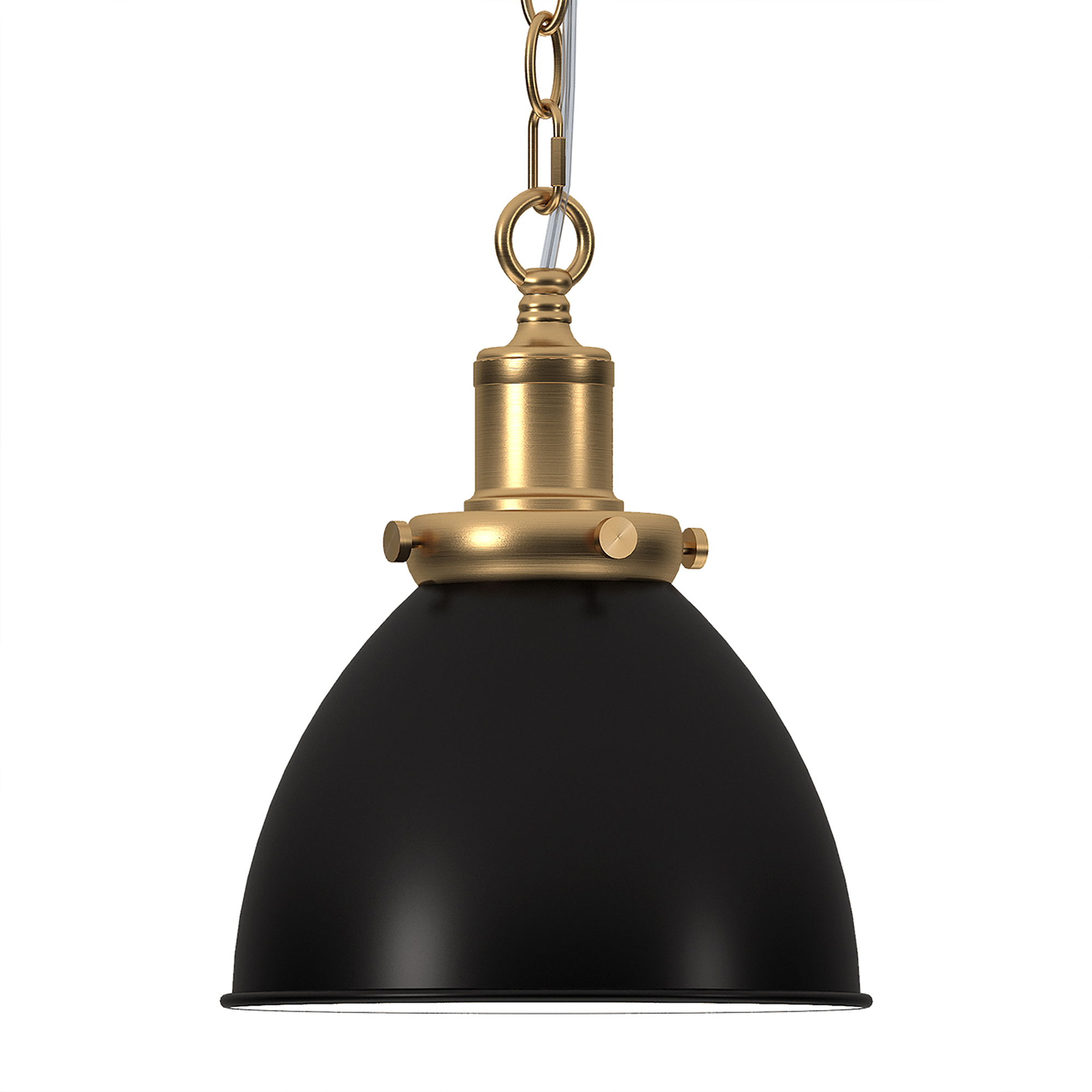 Elodie 8" Wide Pendant with Metal Shade in Blackened Bronze/Brass/Blackened Bronze