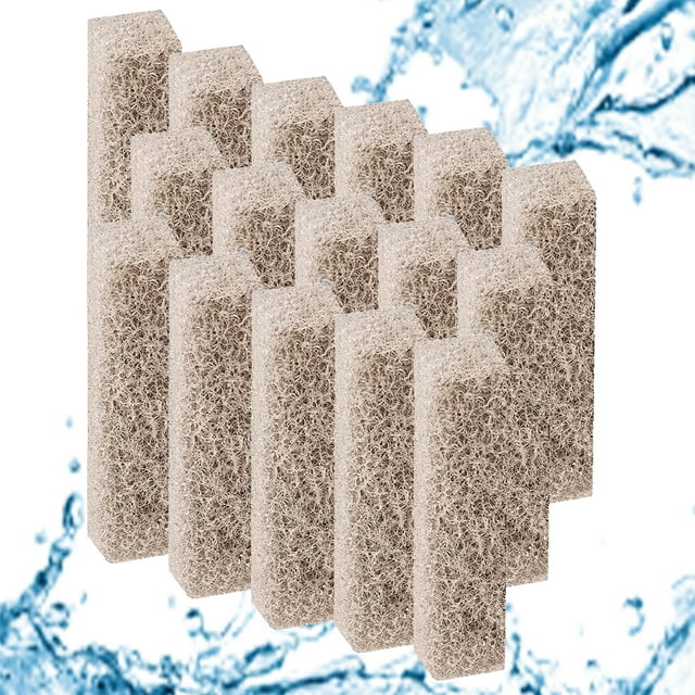 Qzbhct 16 Pack Ammonia Reducer Filter Pads for Aqueon Quietflow LED Pro Model 30 and 50, Fish Tank Replacement Filter Pads for Aquarium Water Filtration