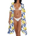 thumbnail image 3 of HELLHERO Long Bathing Suit Cover Up for Beach High Quality Fabrics Breathable Long Kimono Swimsuit Cover Up Lemon, 3 of 6
