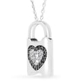 thumbnail image 2 of SuperJeweler 0.63 Carat Black and White Diamond Heart Lock Necklace In Sterling Silver, 18 Inches For Women, 2 of 6