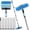 Blue, variant on 20 Ft+ Reach 2-in-1 Rotatable Window Cleaning Tool Kit with 3-14 Ft Extension Pole, Squeegee & Microfiber Duster with 3 Washable Pads, Streak-Free Window Washer for Indoor Outdoor Glass, Car Windshie