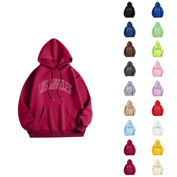 Hoodies for Men 2025 Los Angeles Hoodie Fall Winter Long Sleeve Hooded Sweatshirt with Pockets Pullover Mens Hoodies