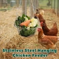 thumbnail image 3 of Methold Bolsa de malla de acero inoxidable para pollo, verduras, aves de corral, fruta, comedero para repollo, herramienta para Suministros de alimentación y agua para mascotas, 3 of 6