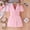 hwj# Pink187, variant on Huowey Girls Spring Summer Casual Short Puff Sleeve Solid Color V-Neck Turndown Collar Double- Dress With Belt 2 Piece Set For Toddler Kids Beach School Party Outfit,Pink,4-5 Years