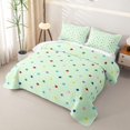thumbnail image 3 of Manfei Minimalist Stars Print Twin Quilt Set,Sprinkle Print Twin Coverlet Set,Green,Colorful Stars Reversible,2-Piece,1 Bedspread and 1 Pillowcase, 3 of 7