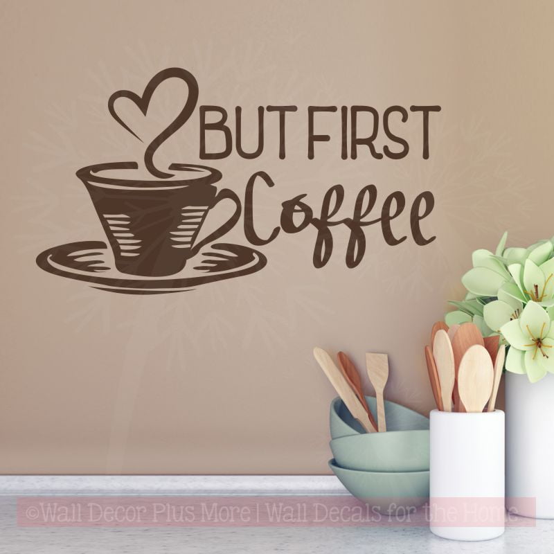 Love of Coffee Wall Decal cup mug sticker kitchen decor java heart quote mural