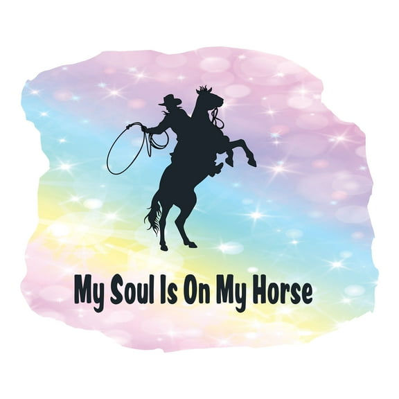 Country / Western / Cowgirl Wall Decals for Boys Bedroom - Cowboy on Multicolored Background Cowboy DIY & Creativity Boy Girl Bedroom Wall Sticker - Size: 20 In x 18 In