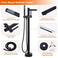 thumbnail image 5 of Wowow Single Handle Freestanding Tub Faucet with Hand Shower in Matte Black, 5 of 8