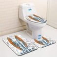 thumbnail image 1 of GOHAO Elephants Surfboards Elephant Floral Aloha Advertising Athlete Sport 3 Piece Bathroom Rugs Set Bath Rug Contour Mat and Toilet Lid Cover, 1 of 2