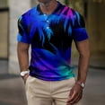 thumbnail image 2 of Yiaimeir Men's Summer Hawaii Printed Golf T-Shirt Botton Short Sleeve Top Men's Casual Fashion T-Shirt Streetwear,Size M-3XL, 2 of 5
