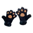 thumbnail image 3 of Guantes de invierno para mujer, a la moda, gruesos, suaves y cómodos, para cosplay de animales. Negro, 3 of 7