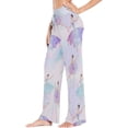 thumbnail image 2 of Women's Pajama Pants, Casual Pajama Bottoms Drawstring Lounge Pants Wide Leg, 2 of 7