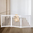 thumbnail image 6 of Wooden Free Standing Foldable Dog Gate Indoor – 24" High,Step-Over Safety Pet Gate for Doorways, Stairs, Hallways, Indoor Dog Barrier for Small to Medium Dogs & Puppies, White, 6 of 6