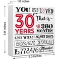 thumbnail image 2 of Zomyto 5"x5" 30th Birthday Gift for Women Men Friends，You Have Been Loved for 30 Years Wooden Block Sign Desk Décor for 30th Anniversary or 30th Birthday Party Decoration, 2 of 7