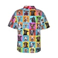 thumbnail image 3 of Balery Cute Dogs Collage Print Men's Hawaiian Shirts Short Sleeve Beach Shirt Relaxed Fit Vacation Button Down Shirts-Small, 3 of 9