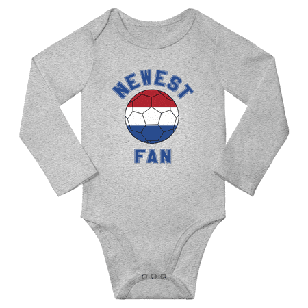 

Newest Netherlands Soccer Football Fan Baby Long Sleeve Bodysuits (Gray 6 Months)