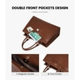 thumbnail image 6 of Lovevook Work Tote Bag for Women, Multi-Pocket Laptop Tote Shoulder Bag Fit 15.6 in Laptop, Pu Leather Office Briefcase with Small Clutch Bag, 6 of 8