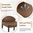 thumbnail image 5 of TesNus Dining Chairs Set of 4, 37 Inch, Brown Fabric Upholstery, Black Metal Legs, Shell Pattern Backrest for Dining Room Kitchen, 5 of 8