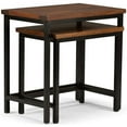 thumbnail image 3 of Trent Home 25" W Mango Wood Nesting 2 Pc Side Table in Dark Cognac Brown, 3 of 5