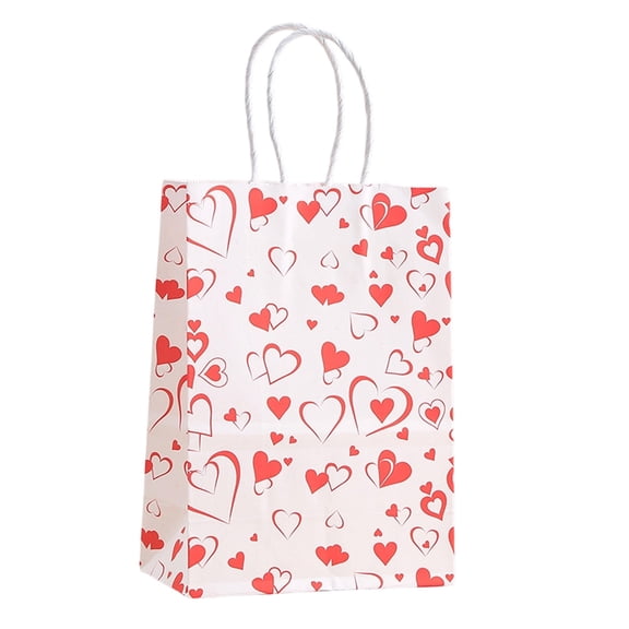 Valentine's Day Heart-Shaped Kraft Paper Gift Bags Handheld, Perfect for Party Favors Candy Bread Packaging Wedding Anniversary Gift Wrapping Use