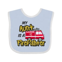 Inktastic My Aunt is a Firefighter with Fire Truck Boys or Girls Baby Bib