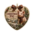 thumbnail image 2 of syligr Heart Christmas Pig Ornaments for Tree Decor, Forest Animal Hanging Decor for Mantel Window Wreath, Vintage Christmas Pendant with Paild Bow for Home, Holiday Party Decor Gift, 3.15", 2 of 5